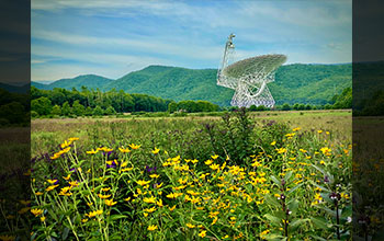Green Bank Telescope in summer