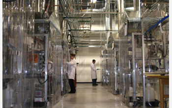 Photo of researchers working in one of Virent's liquid fuel laboratories.