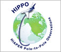 HIPPO logo with words HIPPO and HIAPER Pole-to-Pole Observations.