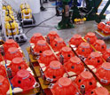 Photo showing the components of the seismometer acquisition packages on the deck.