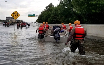 First responders from across the U.S. came to the rescue during floods from Harvey's rains.