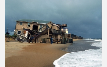 Hurricane damage in Kitty Hawk, North Carolina, from Hurricane Dennis (July 3, 2005)