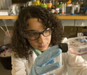 Photo of a student in Rutgers' state-of-the-art lab facilities.