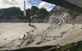 Damage to the 305-meter telescope at Arecibo Observator