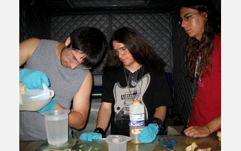 Native American students make composite materials in the materials lab