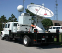 A "smart radar"satellite on a truck.