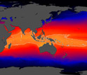 Map of earth showing the Indo-Pacific warm pool.