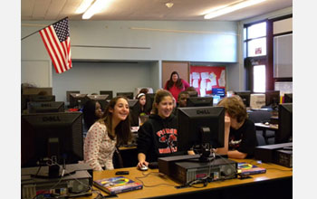 Photo of students participating in the Interactive Journalism Institute for Middle Schoolers.