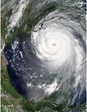 Hurricane Katrina approches landfall on Aug. 28, 2005.