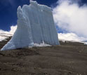 Photo of an isolated remnant of Kilimanjaro ice spires.