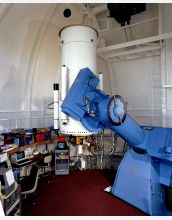 The interior of the Wisconsin-Indiana-Yale-NOAO (WIYN) consortium's 36-inch (0.9-meter) telescope