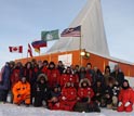 Photo of the international field team at the drill site.