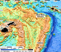 Map showing the Lau Basin in the Western Pacific Ocean