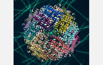 the crystal structure of the protein ferritin, which fuels diatom growth in the oceans.