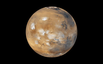 the planet Mars as viewed from space