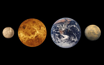 the inner planets of our solar system, Mercury, Venus, Earth and Mars