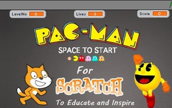 screenshot of a pac-man like application