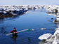 Alison Banwell in Antarctic meltwater