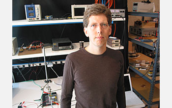 Photo of Dan Schlitz of Thorrn Micro Technologies, one of the developers of the micro-fan.