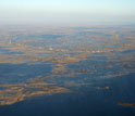 Aerial view of Delacroix, Louisiana.