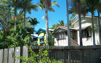 Housing construction typical of the area at the epicenter of a dengue outbreak in Cairns, Australia.
