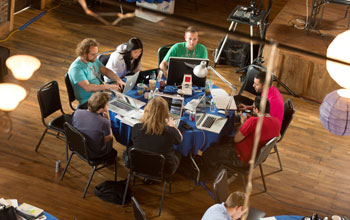 Photo of a team of hackers at Hackanooga 2012, Chattanooga's first-ever hackathon.