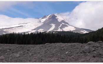 Photo showing Mount Hood, Oregon, looking north from the White River Valley.