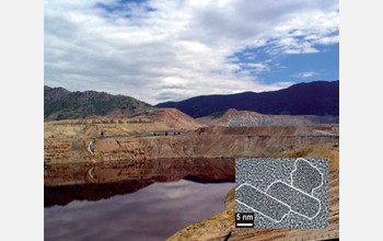 Photo of Montana's Berkeley Pit, contaminated by mineral nanoparticles.