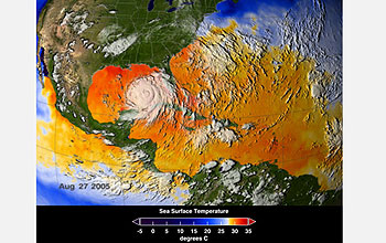 Katrina enters the Gulf of Mexico.