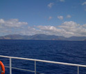Photo of the island of Oahu, Hawaii, from the deck of the research vessel Kilo Moana.