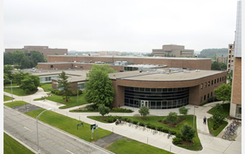 Photo of the National Superconducting Cyclotron Laboratory on Michigan State University's campus.