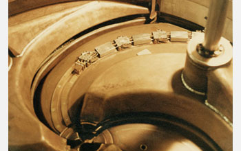 Photo showing a closeup of the exposed guts of the NSCL K500 cyclotron