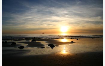 Photo of petroleum seeps off Coal Oil Point, California.