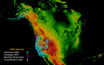 The NSF EarthScope Plate Boundary Observatory GPS network is providing millimeter-precision data.