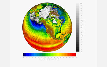 A simulation from the Department of Energy-sponsored Parallel Climate Model