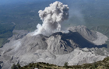 Detail of pyroclastic-laden explosive eruptions from Santiaguito's Caliente dome