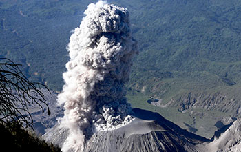 Detail of pyroclastic-laden explosive eruptions from Santiaguito's Caliente dome