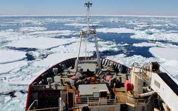 Bow of the RRS <em>James Clark Ross</em> in the Weddell Sea