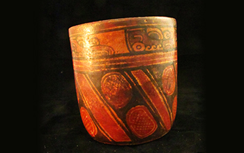 Polychrome pot from ancient Maya village