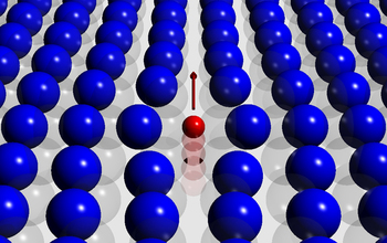 the motion of an electron through the crystal lattice of ions
