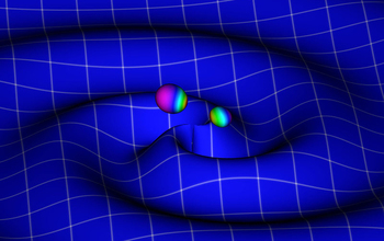 Rendering showing gravitational waves, ripples in space and time
