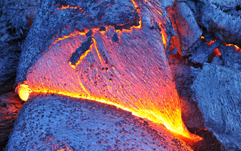 Basaltic trachyandesite pahoehoe lava