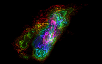 A 3D view of ALMA imaging of carbon monoxide in nearby starburst galaxy NGC 253
