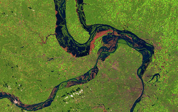 NASA satellite image showing flooding