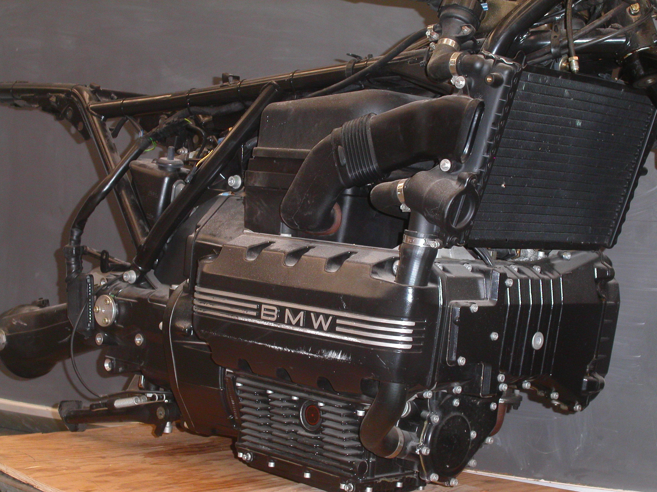 Multimedia Gallery - The salvaged 100 horespower BMW motorcycle engine. | NSF - National Science