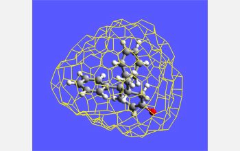 A molecule reacting inside a cavity made up of nonreactive gas atoms