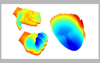LIDAR millimeter-scale features on hands and a human face