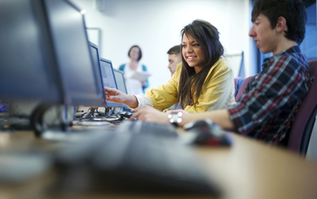 students working on computers