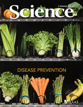 Cover of the September 21, 2012 issue of the journal Science.