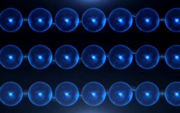 strings of blue bubbles